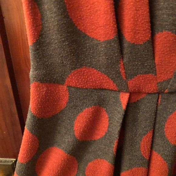 Orange and Grey Polka Dot Dress - Picture 3 of 4